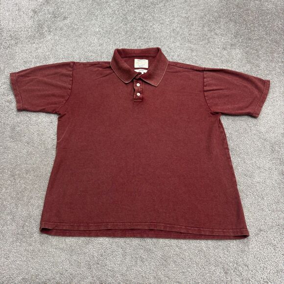 RVCA Alex Knost Polo Shirt Mens Large Faded Burgundy Short Sleeve Cotton Casual - Picture 1 of 11
